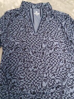 G/FORE Women’s Quarter Zip XL Blue Pattern Golf Pullover Athletic Top